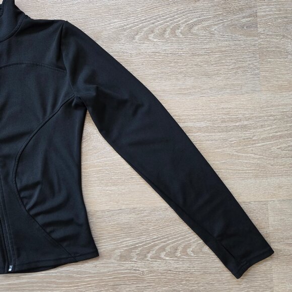 High-Stretch Zip-Up Workout Jacket with Thumb Holes - Size S - Black - Athletic - Picture 7 of 12